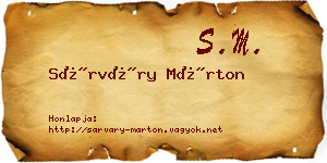 Sárváry Márton névjegykártya